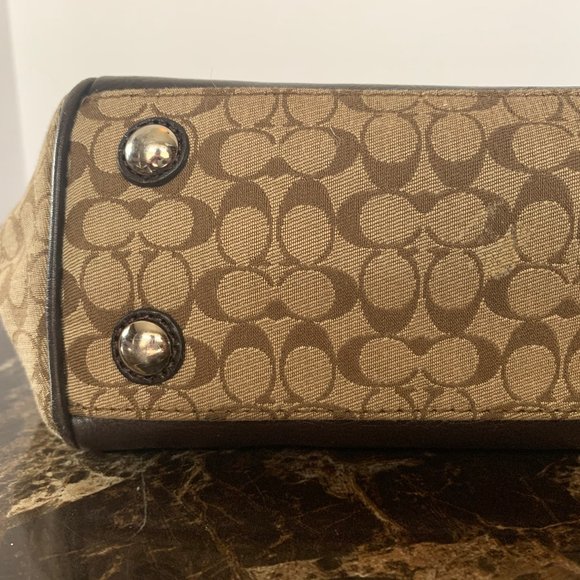 COACH Leg acy Signature Stripe Candace Carryall - Picture 5 of 6